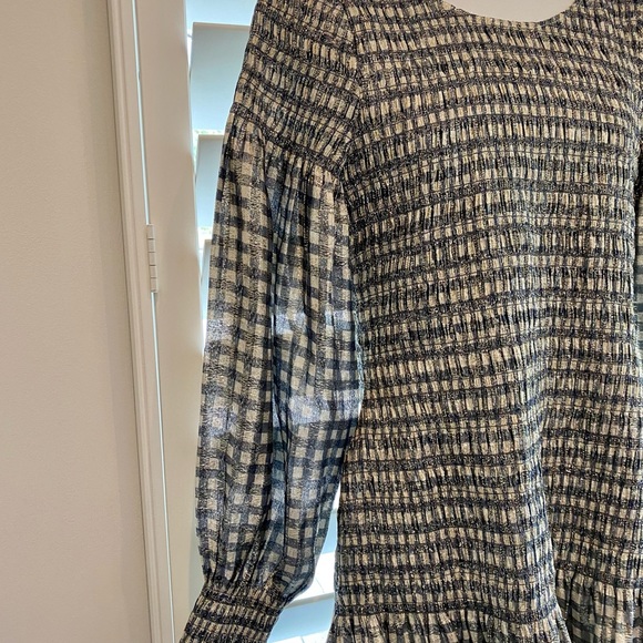 Loveshackfancy Smocked Metallic Gingham Dress - Picture 3 of 11